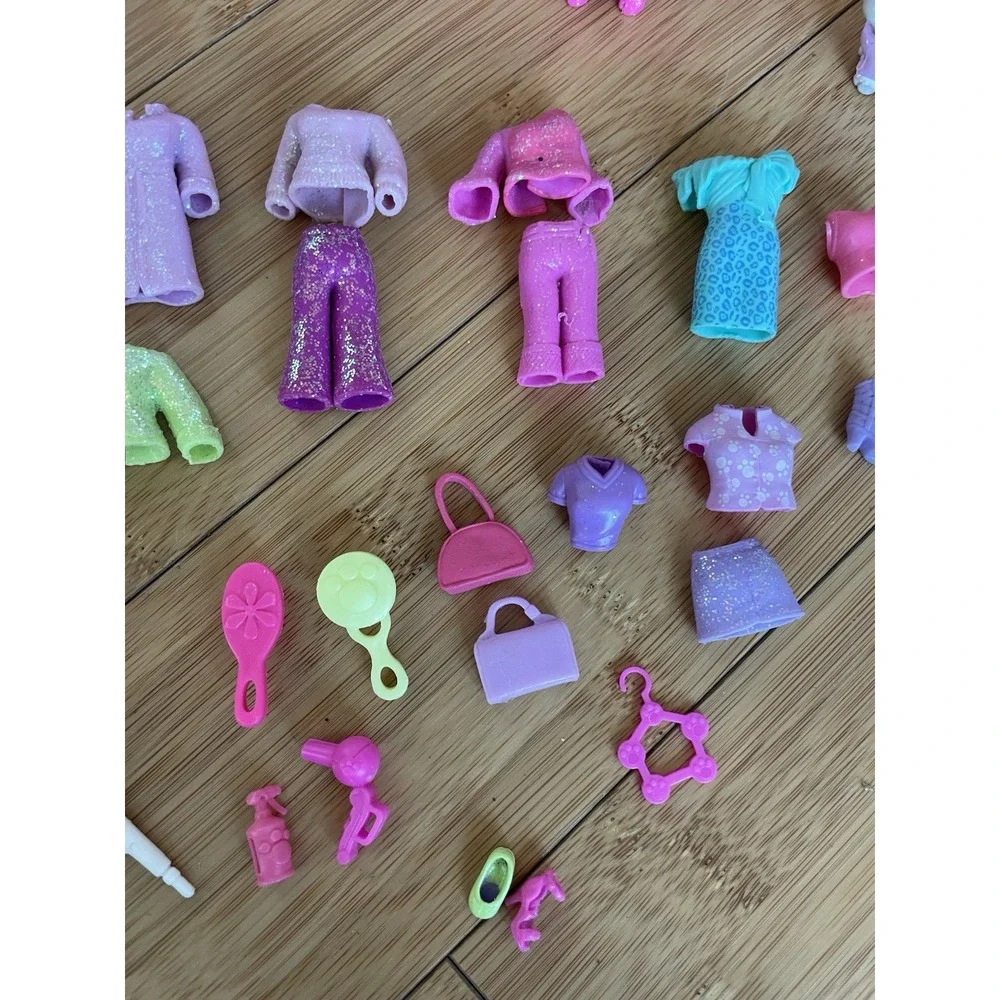 Mixed Lot 40 Pcs Polly Pocket Glitz And Glam‎ Pet Spa Furniture Friends Pets Car